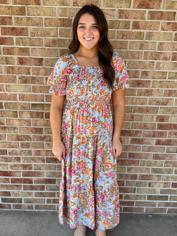Big Savings High Waisted Puff Sleeve Floral Dress