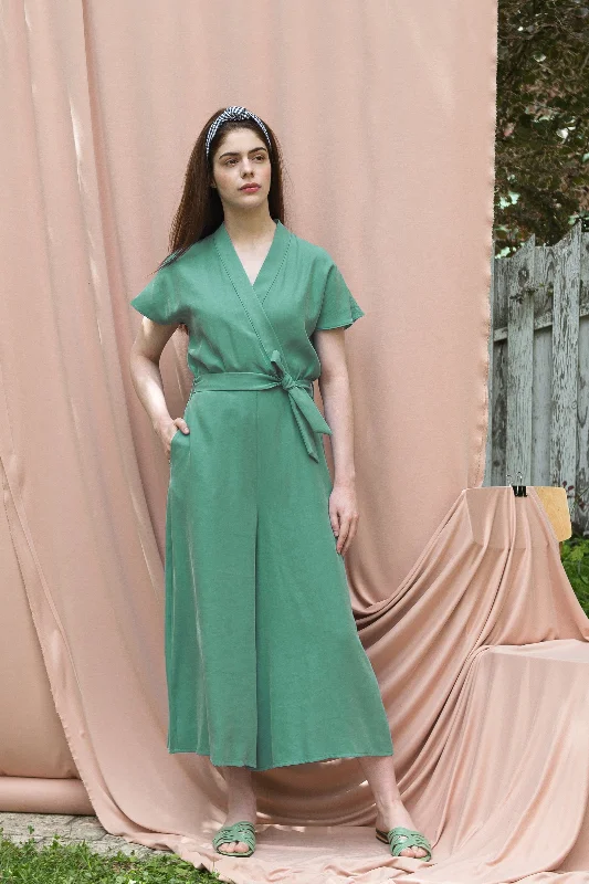 Time-Limited Offer Budapest Lucky Green Kimono Jumpsuit