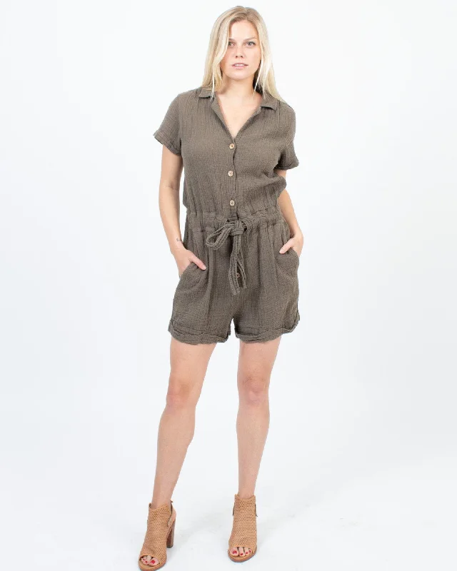 Massive Deals Button Down Romper