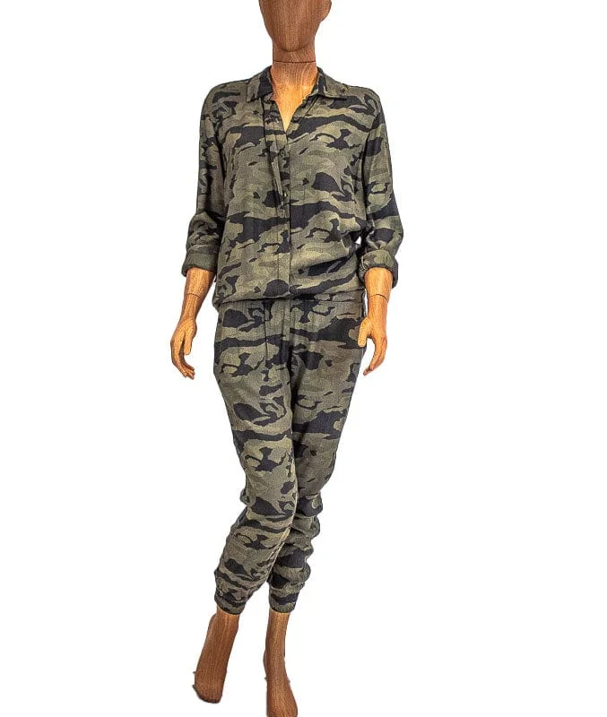 Year-End Sale Camo Crepe Long Sleeve Jumper