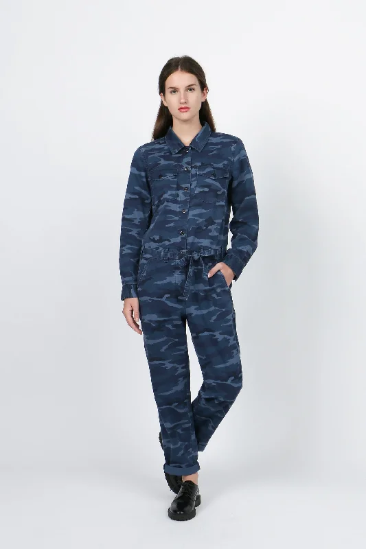 Final Clearance Camo Pilot Jumpsuit - Navy Camouflage
