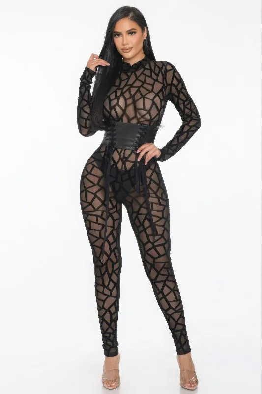 Bargain Bin Geometric Printed Jersey Jumpsuit