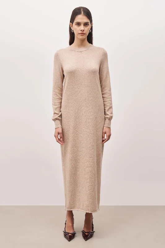 Members Only Cashmere Blend Column Maxi Dress - Birch