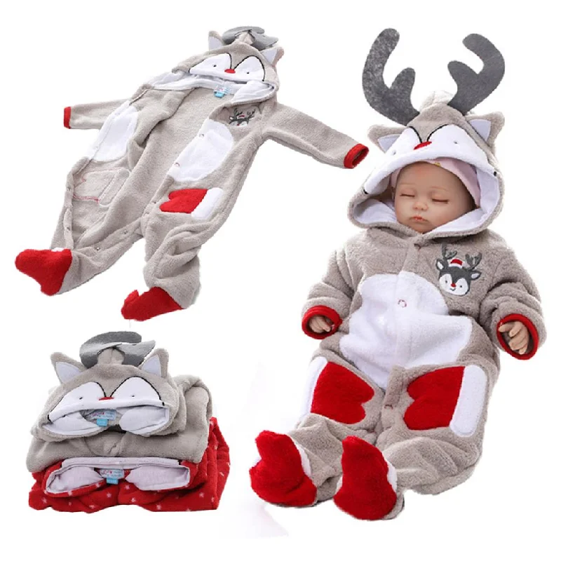 Limited Availability Maxbell Christmas Baby Reindeer Romper Hooded Jumpsuit Bodysuit Grey (6-9 Months) Limited Availability Maxbell Christmas Baby Reindeer Romper Hooded Jumpsuit Bodysuit Grey (6-9 Months)