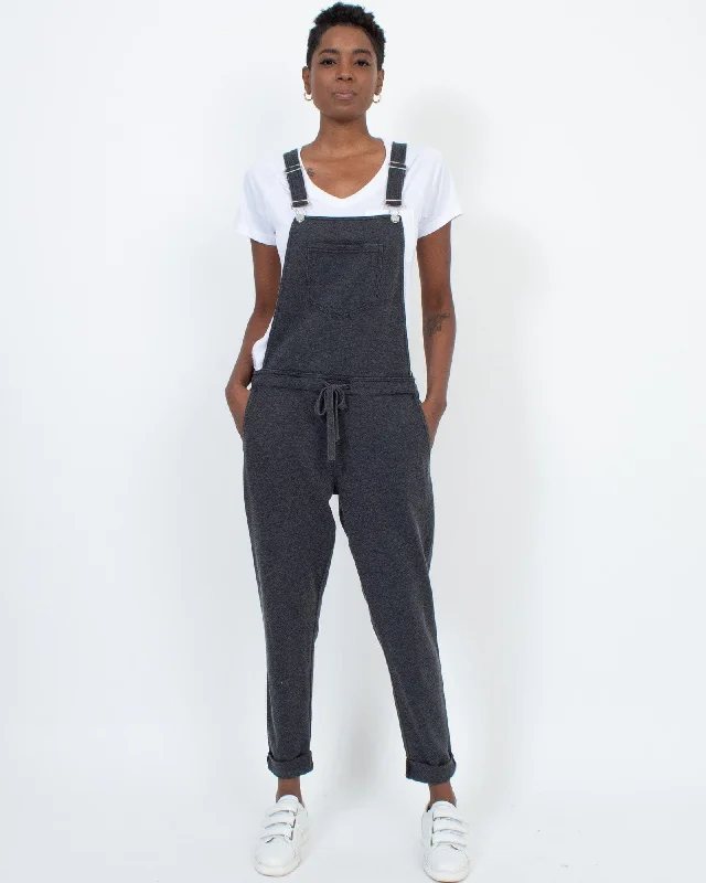 Overstock Cinched Waist Heathered Overalls