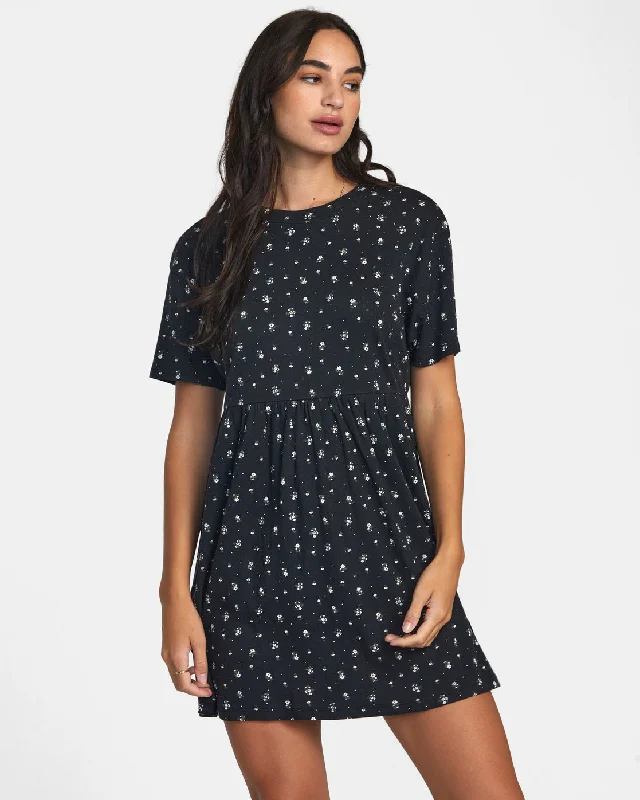 Steals and Deals City Pointelle Short Sleeve Dress - RVCA Black