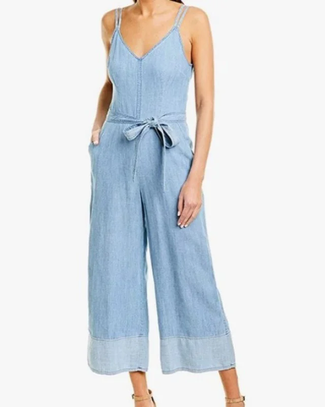 Deal Mania "Cloud" Chambray Cropped Jumpsuit