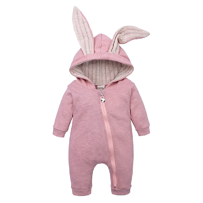 Mega Sale Maxbell Cotton Big Ear Bunny Zipper Jumpsuit Outfits Climbing Clothes Pink 90