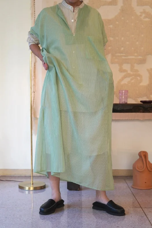 Special Savings CRISTASEYA for PORT<br>SHEER CAFTAN DRESS<br>SAUGE STRIPES