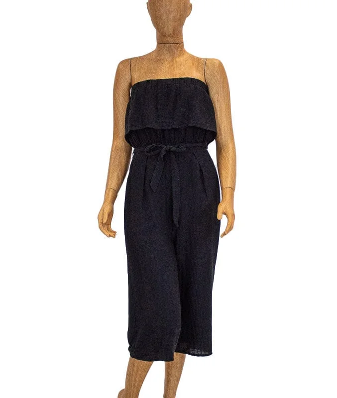Referral Discount Cropped Linen Jumpsuit