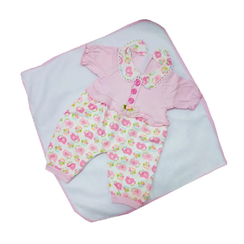 Year-End Sale Maxbell Cute Jumpsuit Hat Pants Socks Set for 22''-23'' Reborn Baby Girl Doll Pink