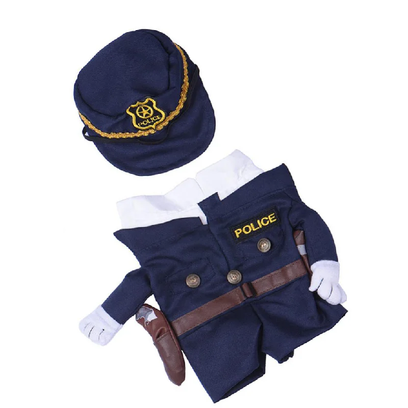 Huge Savings Maxbell Cute Pet Fancy Jumpsuit Police Cosplay Costume Party Clothes with Hat M