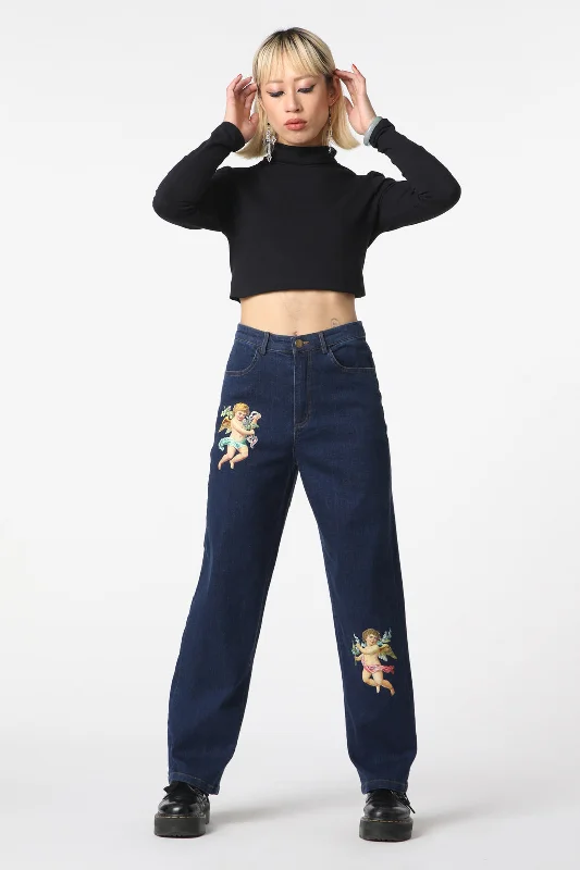 Best Bargains Denim Cherub Print Jean