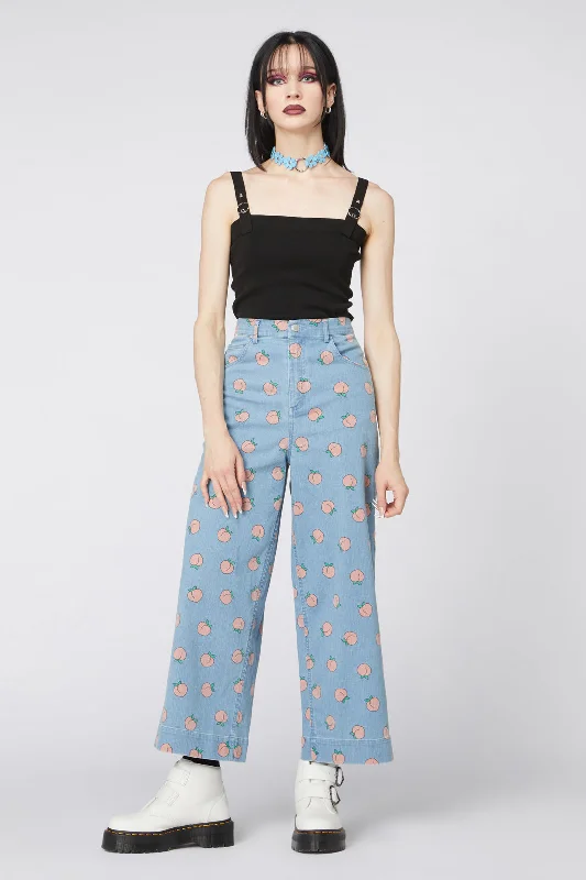 New Deals Denim Peach Wide Leg Jeans