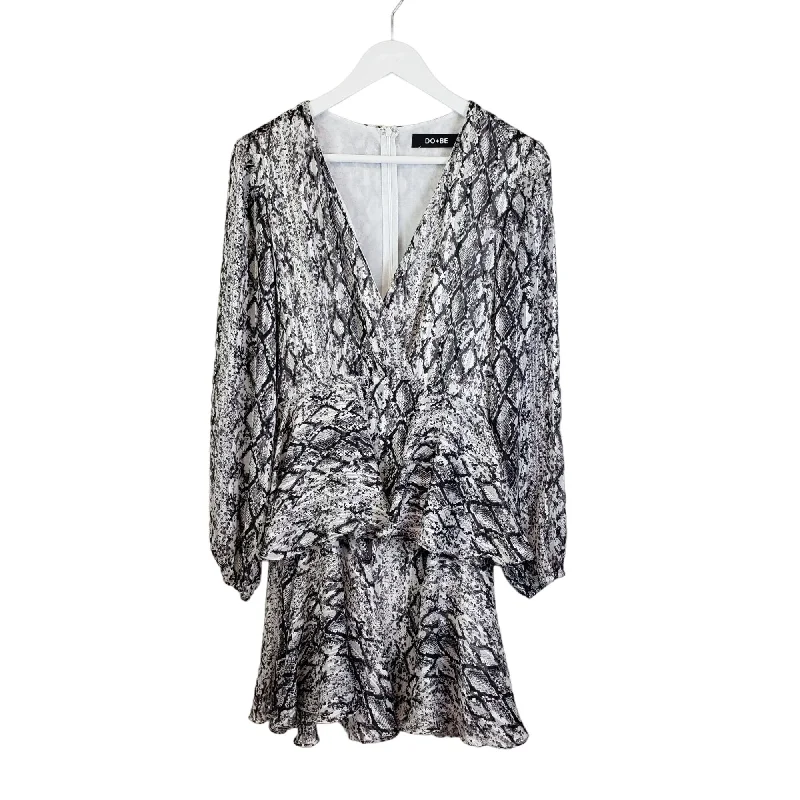 Bargain Prices DO+BE Python Print Tiered Ruffle Hem Mini Dress Size Small  *Missing Belt*