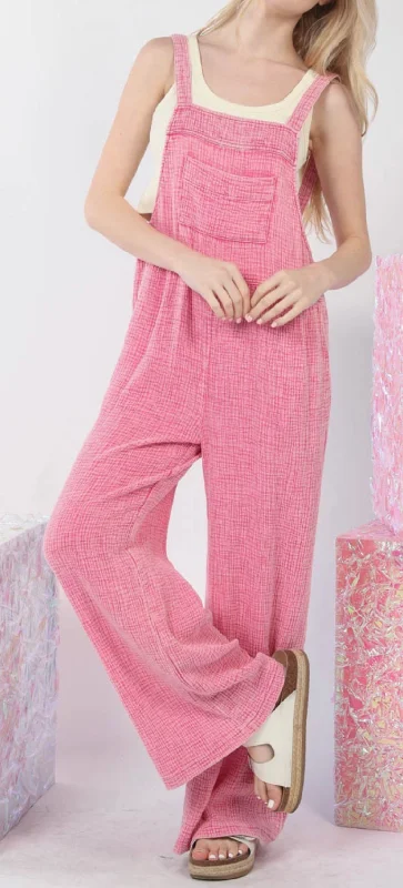 Limited Availability Dying For Me Jumpsuit in Pink