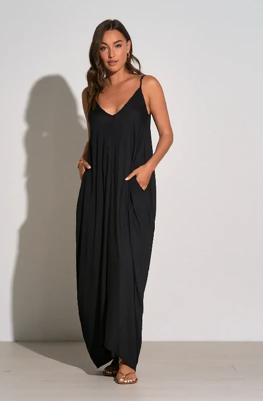 Massive Deals Elan Jordyn Maxi Spaghetti Strap Dress Black