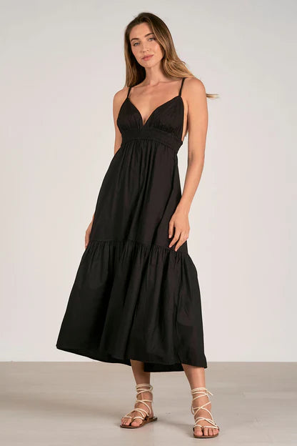Overstock Elan Midi Bralette Dress Black