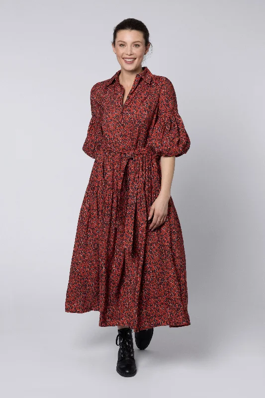 The Best Prices Elise Balloon Sleeve Dress (Red Leopard)