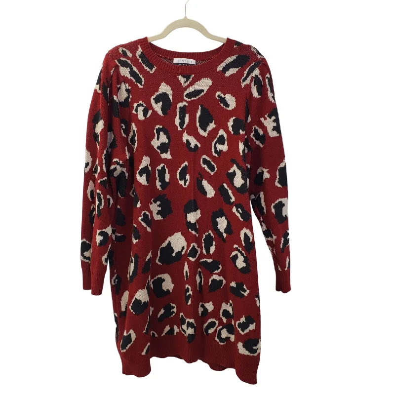 Stock Clearance Eloquii Elements Leopard Print Puff Sleeve Sweater Dress Size 18/20
