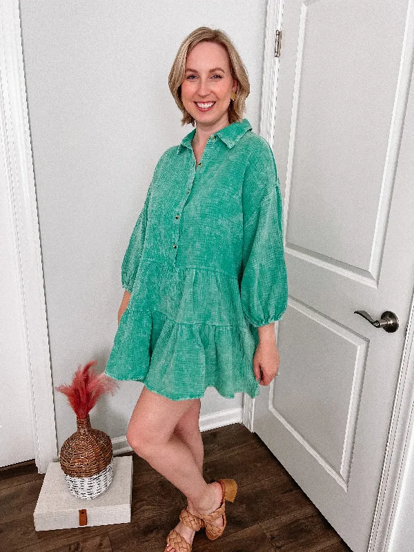 Hot Deal Every Conversation Dress in Green