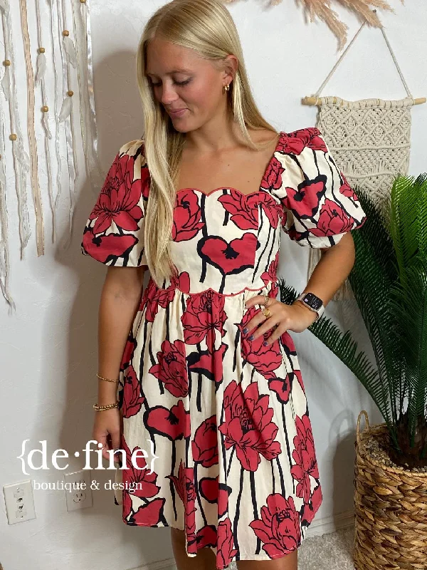 Final Markdown Fields of Poppies Floral Dress