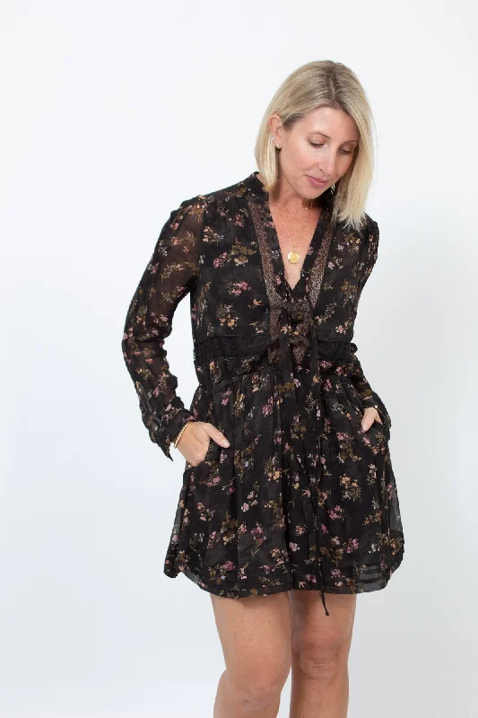 Act Fast Floral Long Sleeve Romper