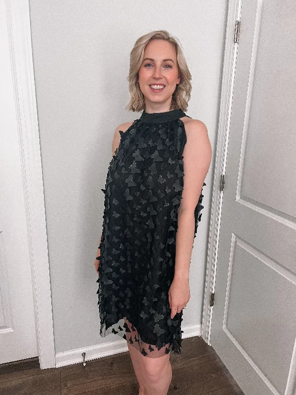 Limited Quantity Flutter Black Dress
