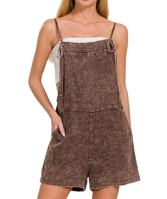Doorbuster Deal For the Moment Romper in Brown