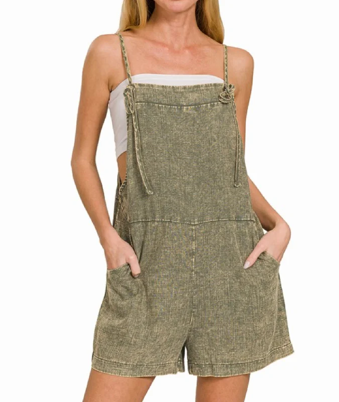 Last Chance For the Moment Romper in Olive