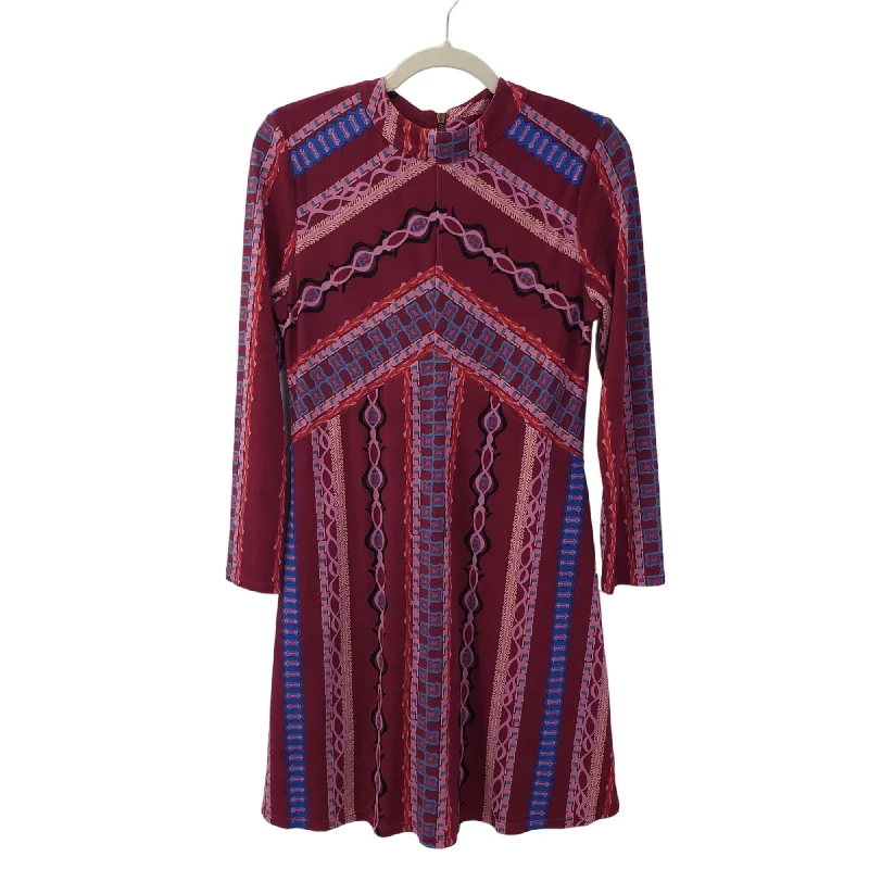 Markdowns Free People Zella Mock Neck Graphic Print Mini Dress Size Medium