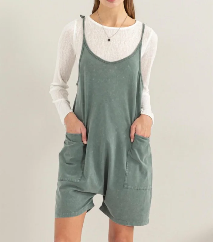 Special Savings Free to Be Romper in Gray Green