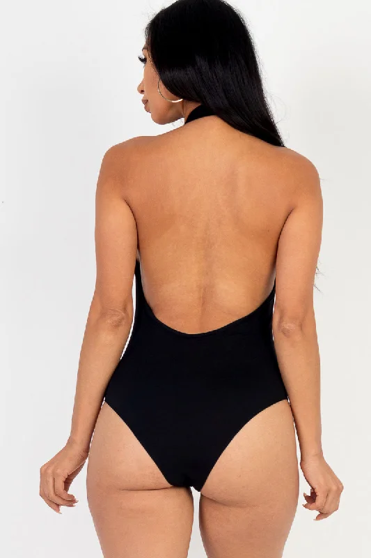 Can't Be Beat Bodysuit with a Halter Neckline