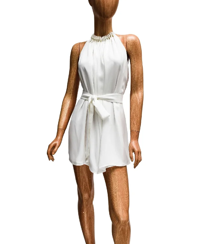 Price Reduction Halter Romper with Waist Tie