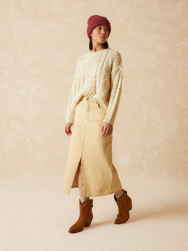 Hurry In Cableknit Jumper Beige