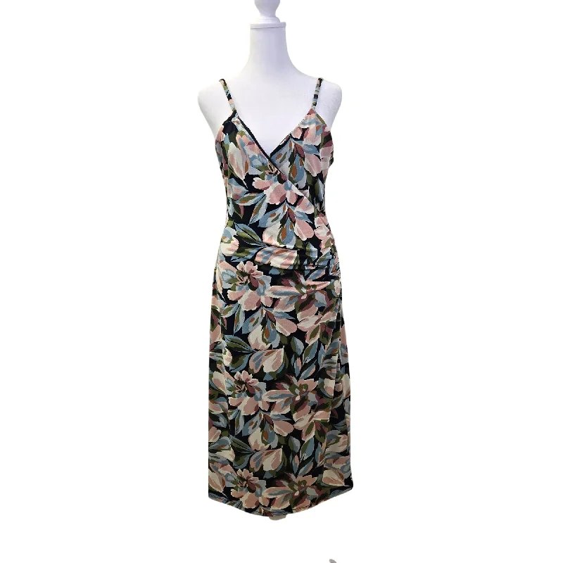 Exclusive Access J by Joie Floral Wrap Body Side Ruched Fit & Flare Midi Dress Size Medium Exclusive Access J by Joie Floral Wrap Body Side Ruched Fit & Flare Midi Dress Size Medium