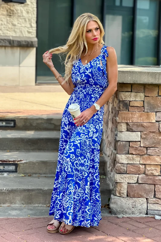 Instant Discount Jennae Tiered Maxi Dress : Blue