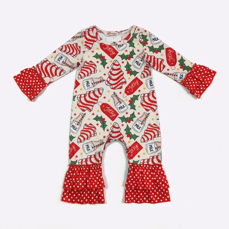 Final Clearance Jolly Tree Cakes Ruffle Romper