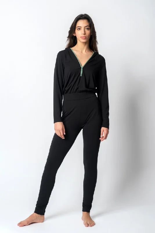 Factory Direct Sale Jumpsuit With Hood Black