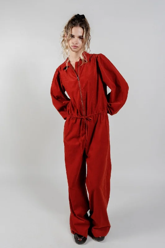 Best Bargains Amrita Organic Cotton Corduroy Jumpsuit Terracotta