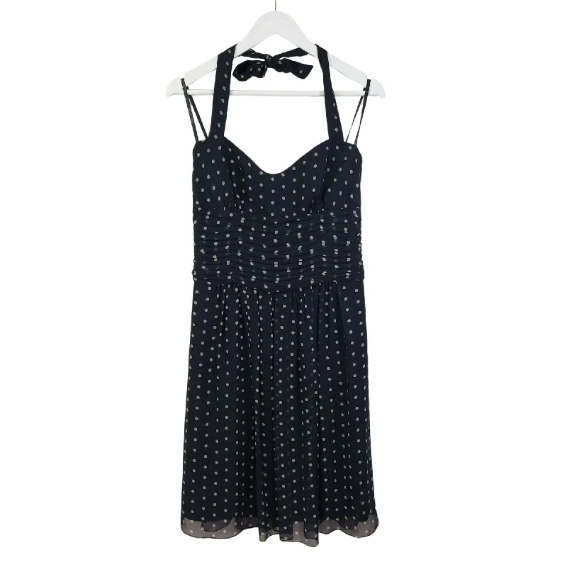 Flash Sale Laundry by Shelli Segal 100% Silk Polka Dot Halter Cocktail Dress Size 4 Petite