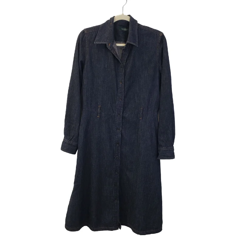 Value Deals Lauren Ralph Lauren Chambray Midi Shirt Dress Size 8 *Missing Belt*