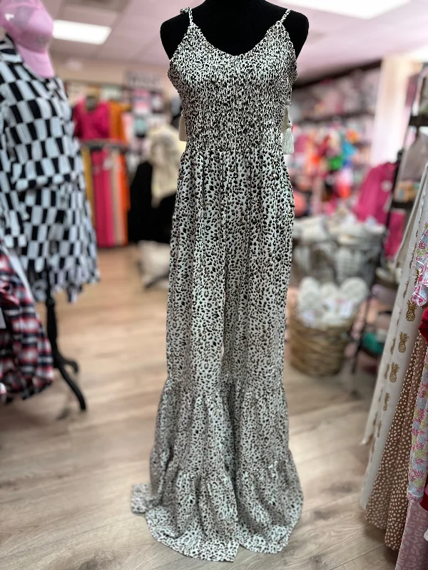 Friends and Family Sale "Leopard Ruffle" Tie Strap Pant Romper