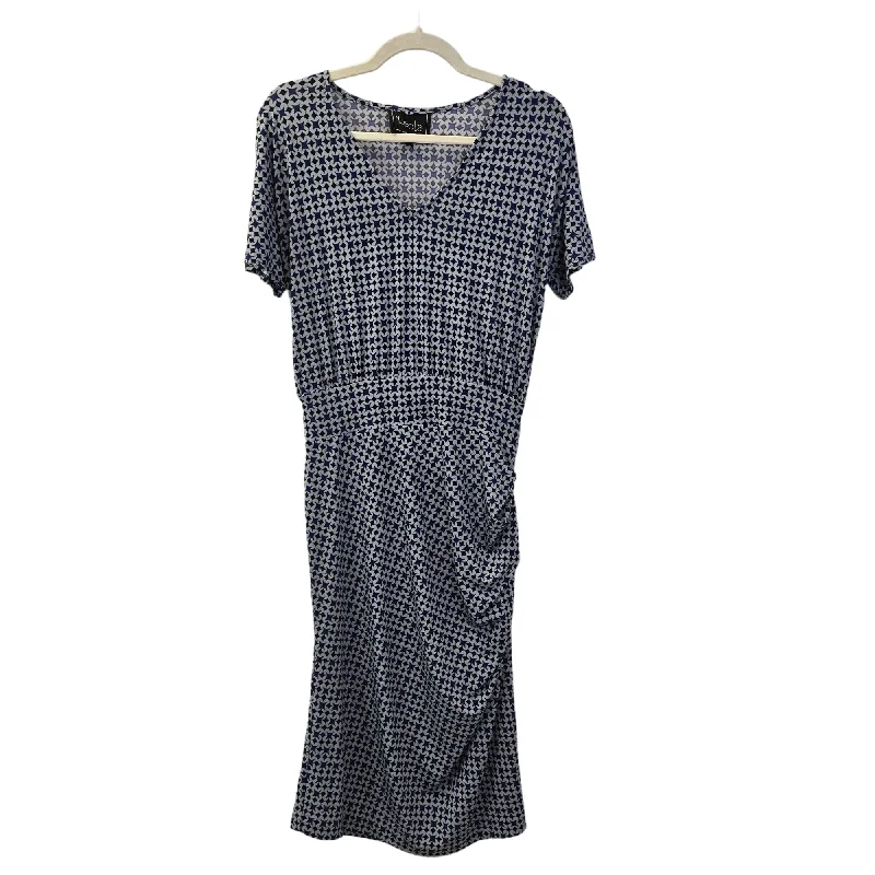 Major Savings Leota Graphic Print Side Ruched Midi Dress Size Medium
