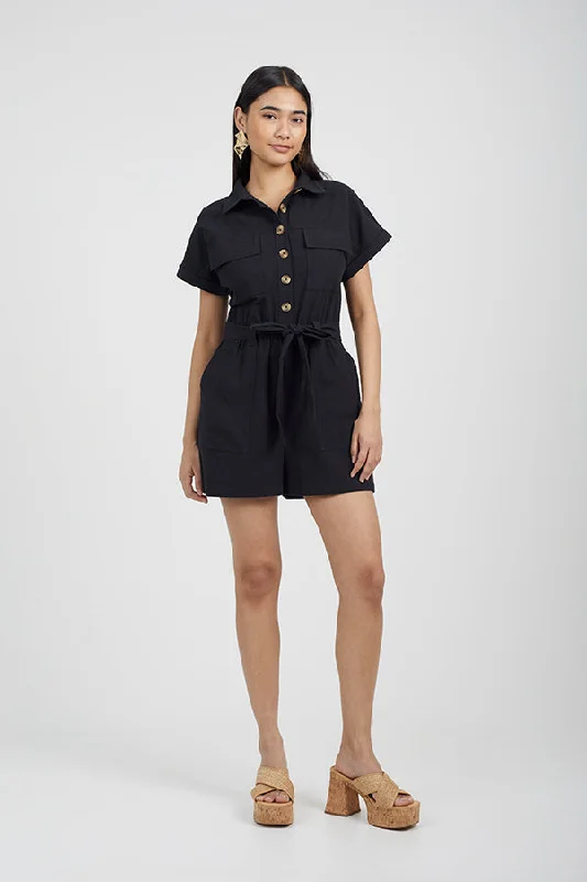 Sneak Peek Sale LINEN UTILITY PLAYSUIT