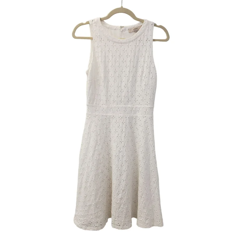 Discount Days Loft Floral Eyelet Fit & Flare Dress Size 4