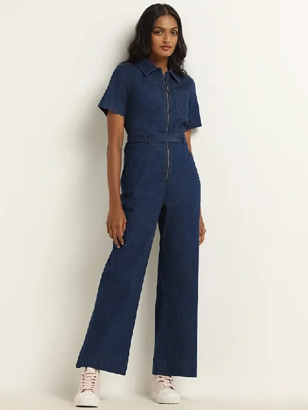 Price Drop Alert LOV Blue Denim Jumpsuit with Belt
