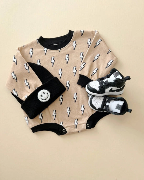 Price Cut Lucky Panda Kids: Lightning Bolts Bubble Romper
