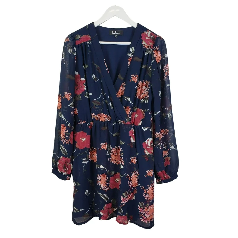Deal Explosion Lulu's Floral Faux Wrap Mini Dress Size Medium