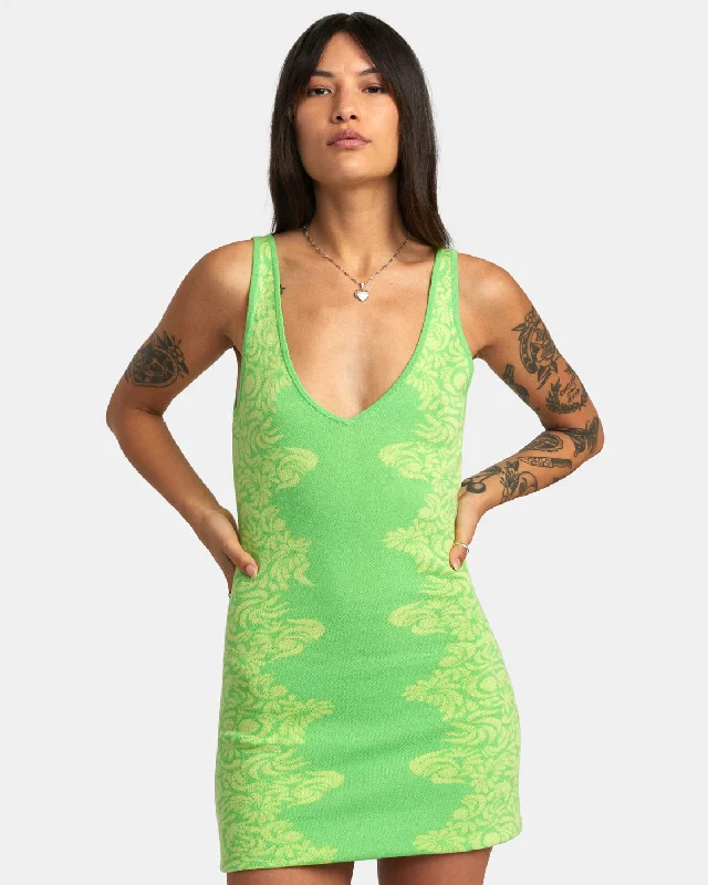 Deal of the Day Mai Tai Knitted Bodycon Dress - Green Flash